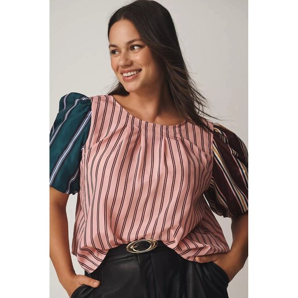 NWT Size L - Maeve Taffeta Bow Swing Blouse - Picture 9 of 16